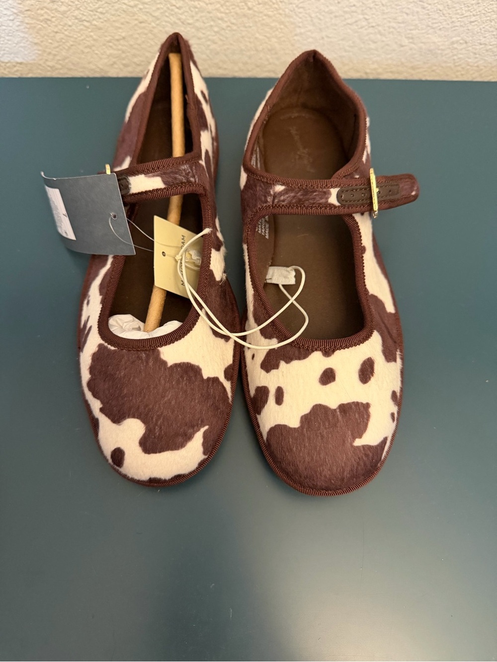 Target Girls Brown and White Cowprint Mary Jane Shoes
